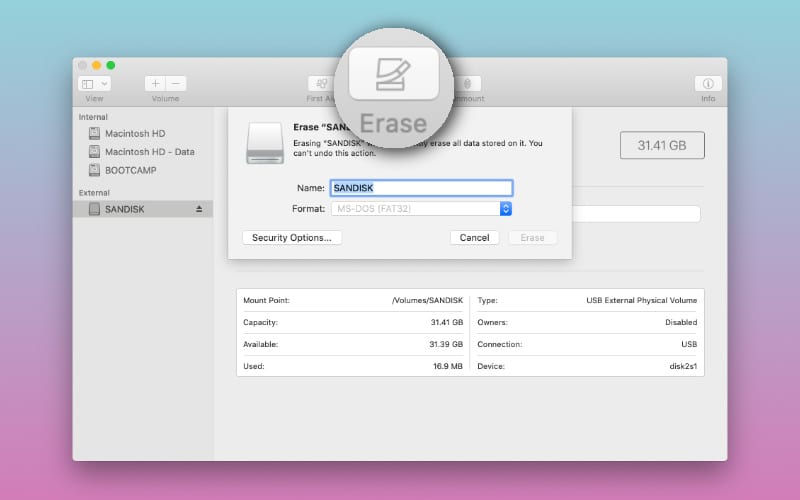 how to erase and install new mac os